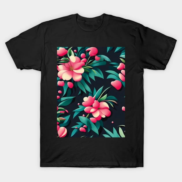 Pink cherry abstract artwork T-Shirt by PatternToSuccess